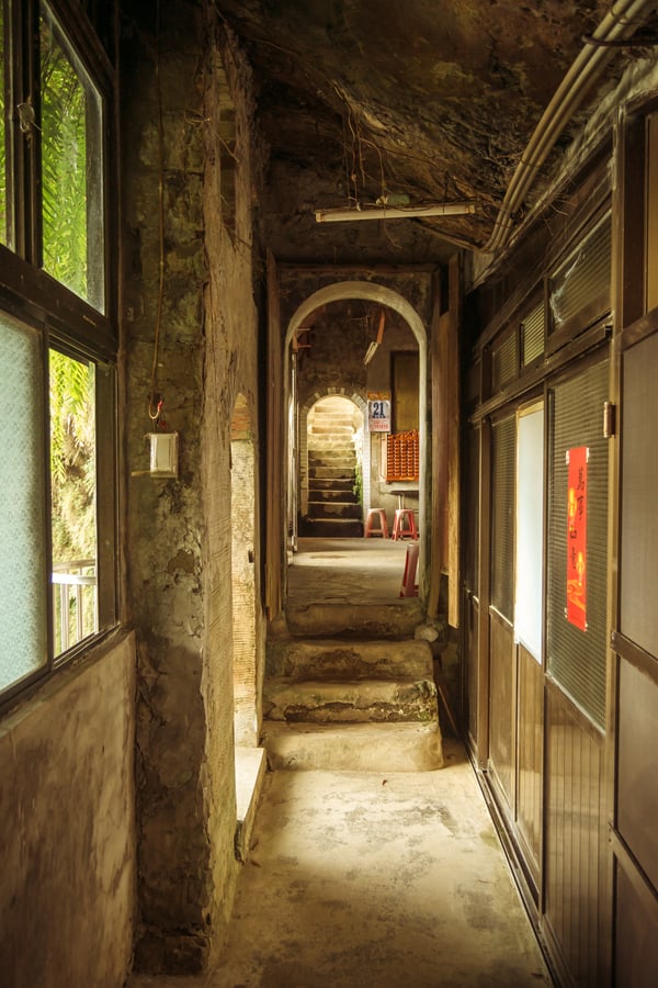 Inside the temple at Yinhe Cave