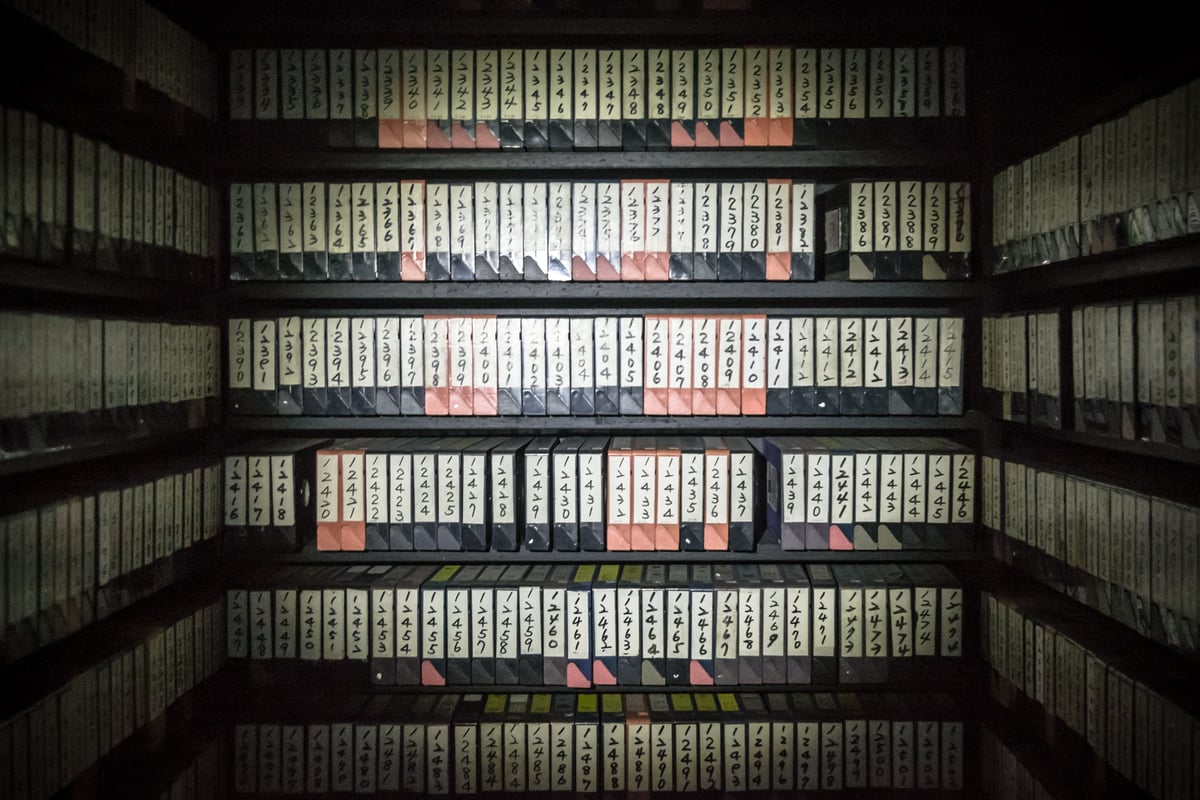 Tape archives at the Qiaoyou building in Changhua City