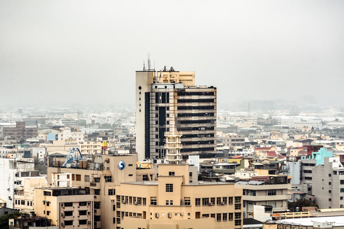 An abandoned skyscraper dominates the Changhua City skyline